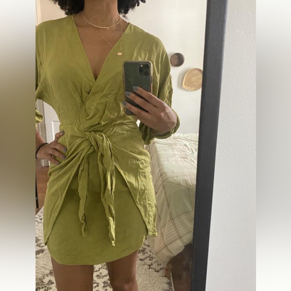 Anthropologie Puff Sleeve Wrap Dress - Picture 5 of 10